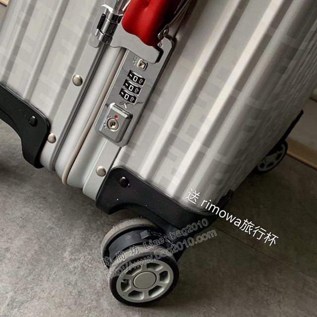 Rimowa拉杆箱 66637 Fend i x rimowa聯名 滿箱雙F圖案 全鋁鎂合金 日默瓦行李箱 Fend拉箱xzx1152